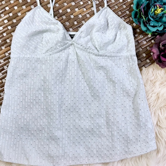 The Limited Cotton Sparkle Camisole - Green Sz Med - Picture 7 of 9